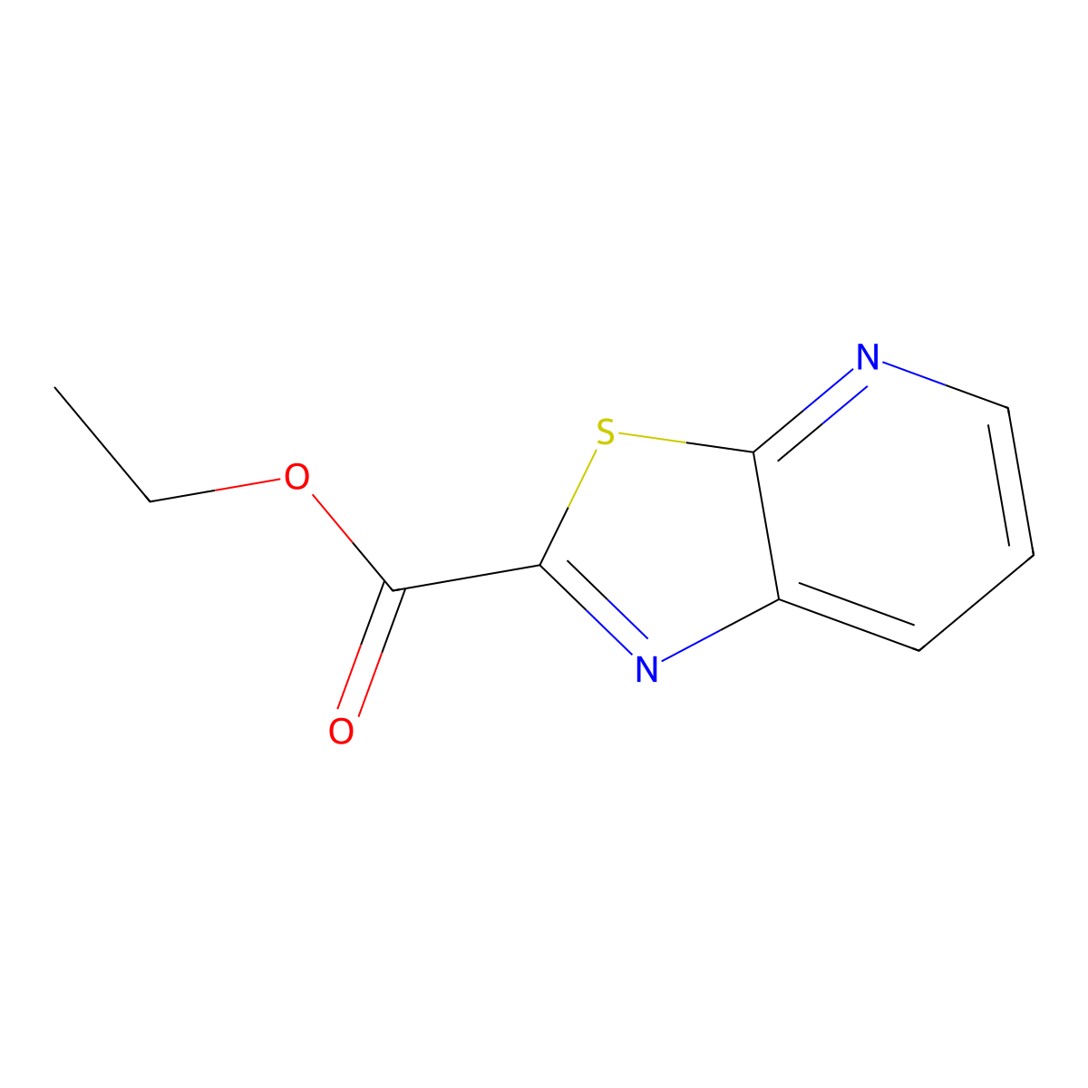Ethyl (1,3)thiazolo(5,4-b)pyridine-2-carboxylate molecular structure, CAS 1089704-57-3