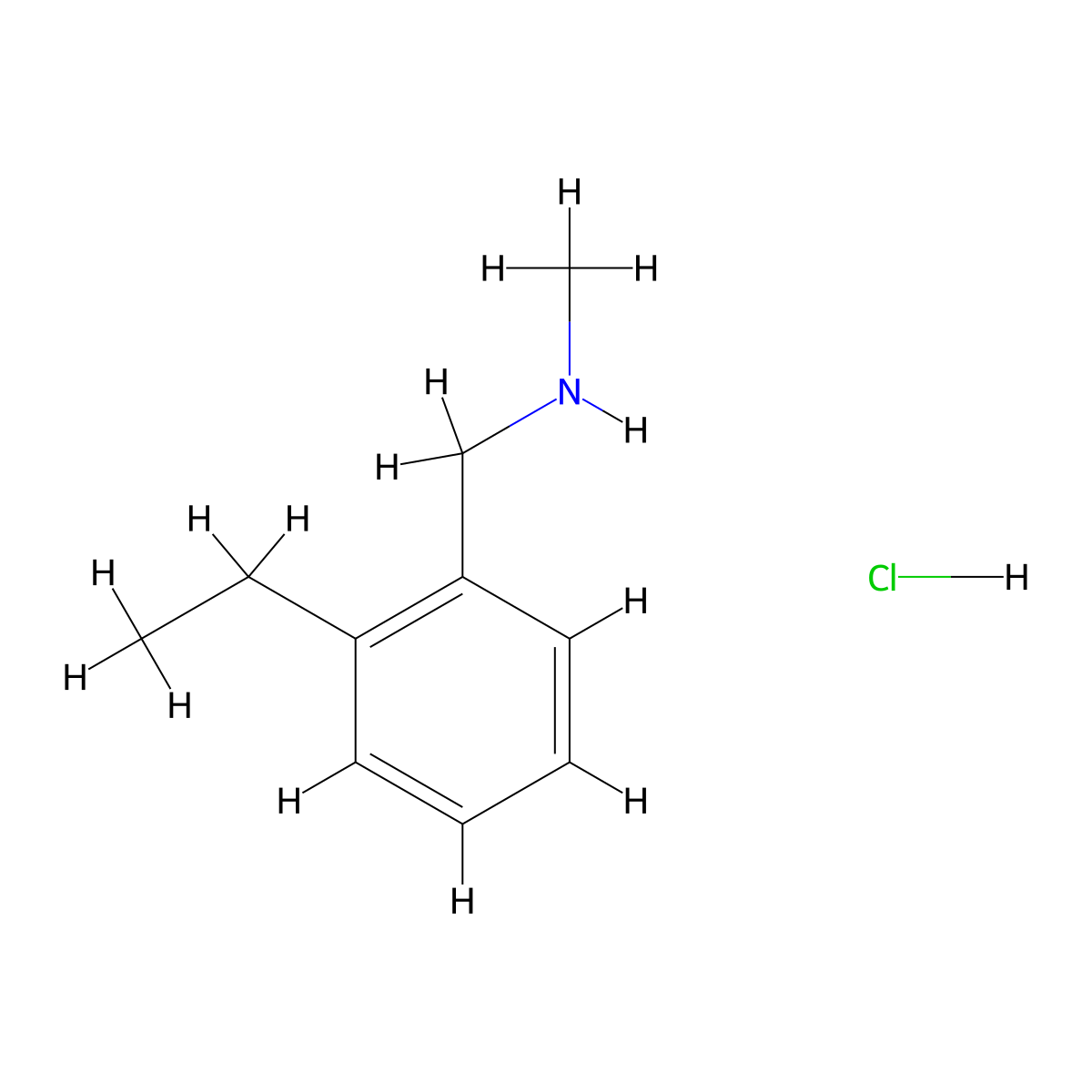 [(2-Ethylphenyl)methyl](methyl)aminehydrochloride molecular structure, CAS 1089706-54-6