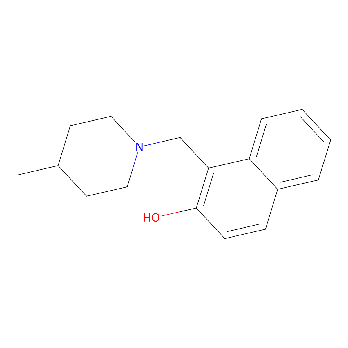 1-[(4-Methylpiperidin-1-yl)methyl]naphthalen-2-ol molecular structure, CAS 108971-49-9