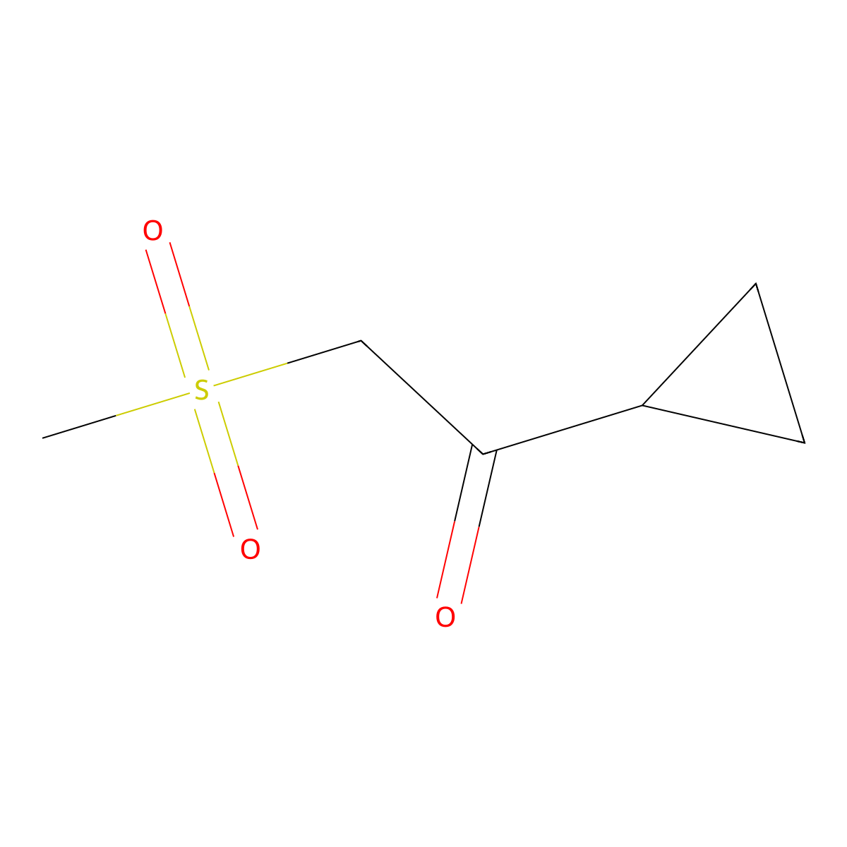 1-Cyclopropyl-2-methanesulfonylethan-1-one molecular structure, CAS 1089722-36-0