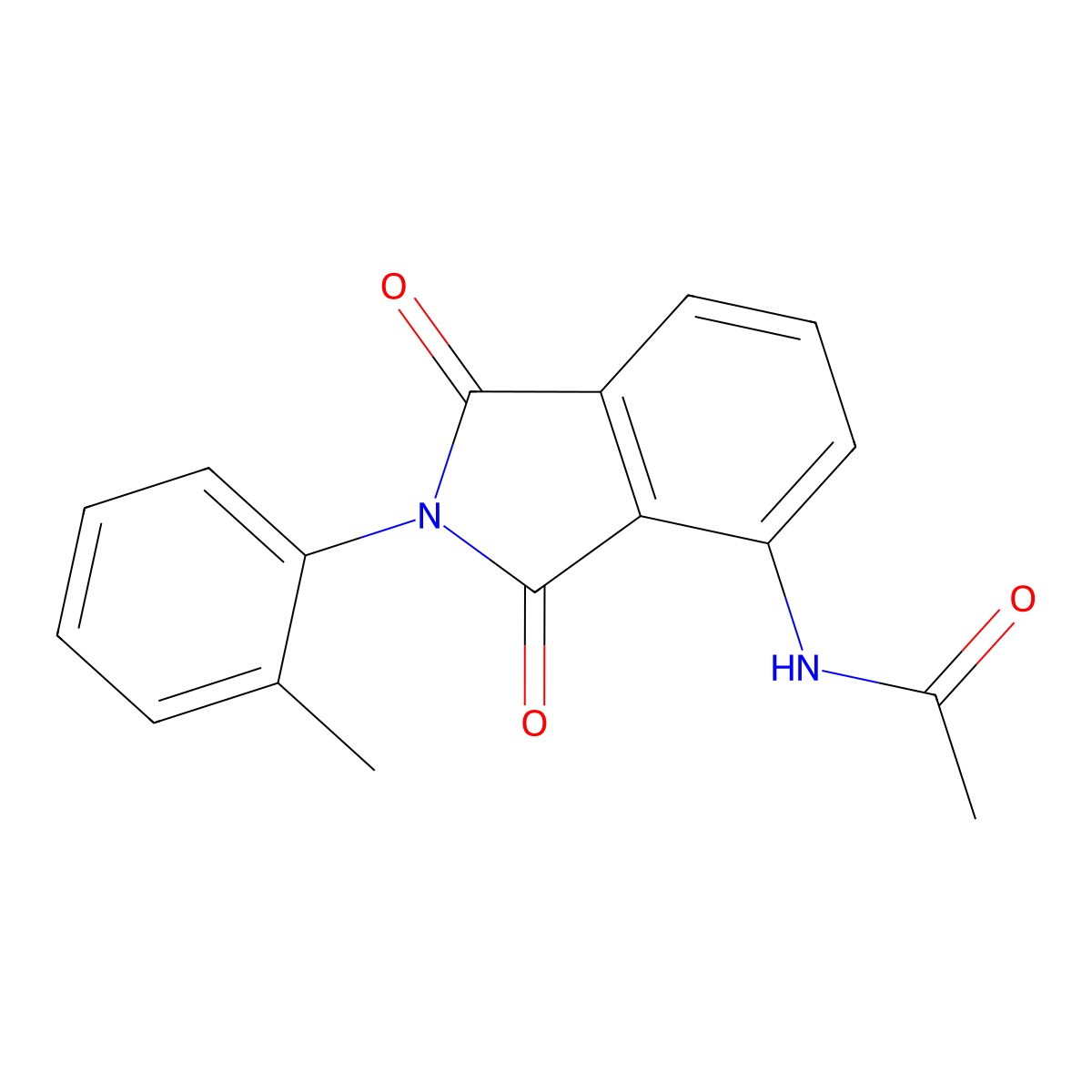 N-[2-(2-methylphenyl)-1,3-dioxoisoindol-4-yl]acetamide molecular structure, CAS 108980-39-8