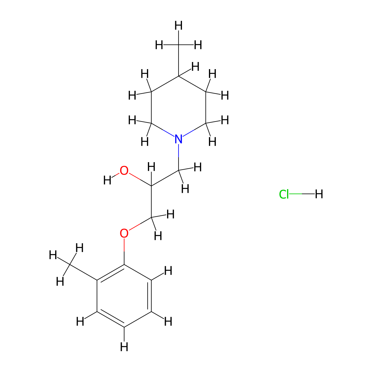 1-(4-Methylpiperidin-1-yl)-3-(o-tolyloxy)propan-2-ol hydrochloride molecular structure, CAS 108980-75-2