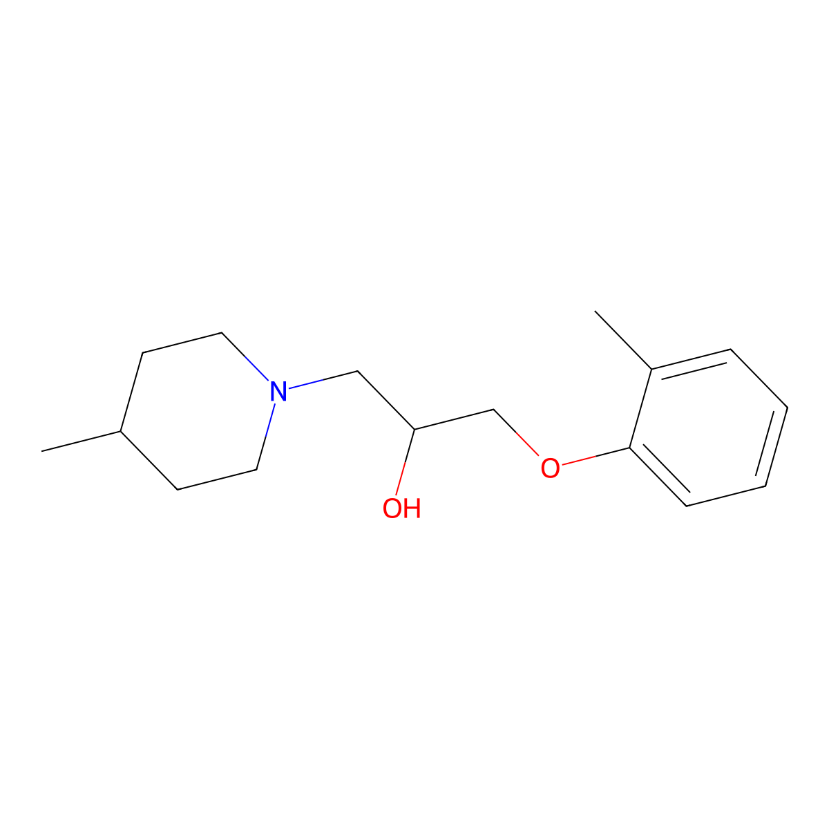 1-(2-Methylphenoxy)-3-(4-methylpiperidin-1-yl)propan-2-ol molecular structure, CAS 108980-76-3