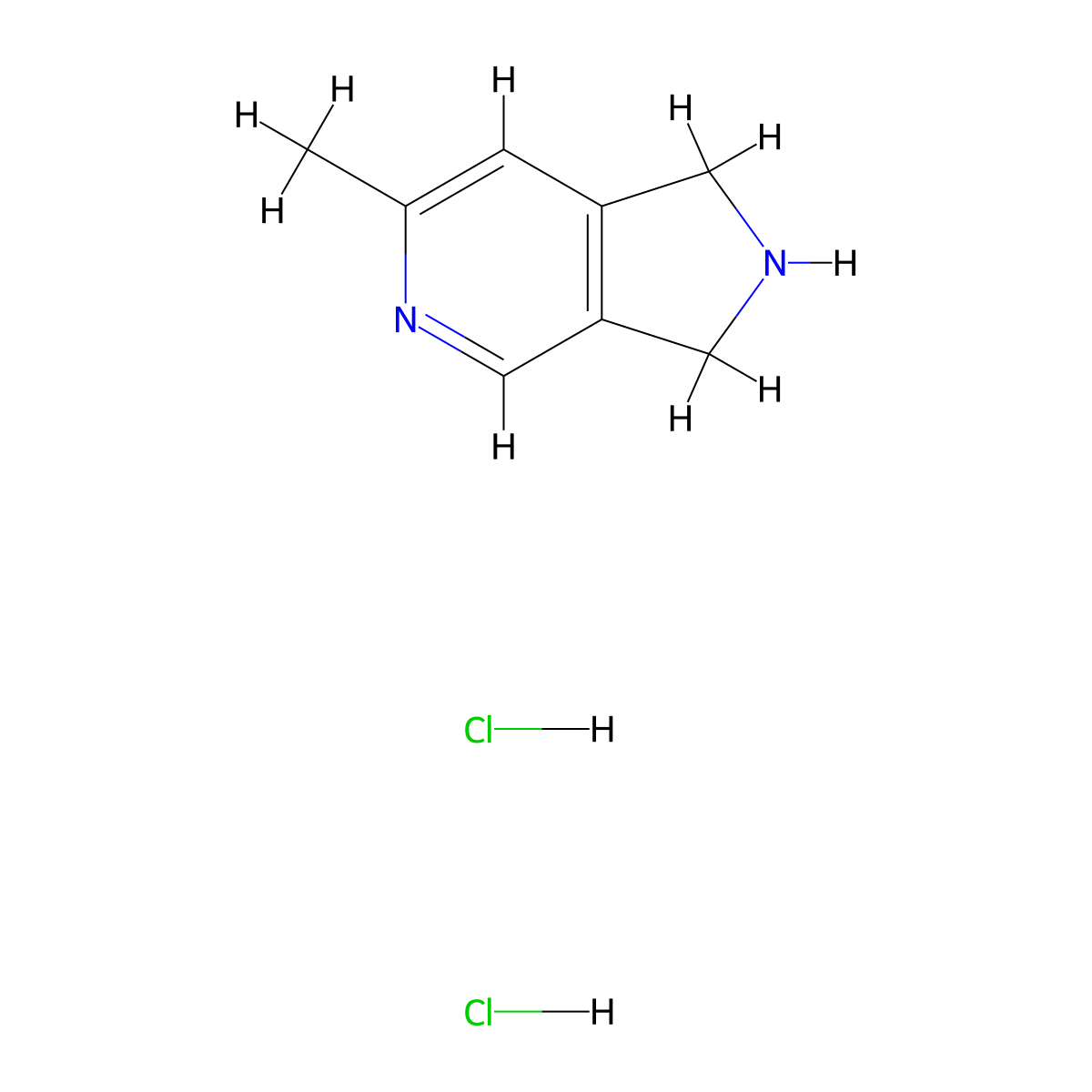 6-Methyl-2,3-dihydro-1H-pyrrolo[3,4-c]pyridine dihydrochloride molecular structure, CAS 108989-52-2