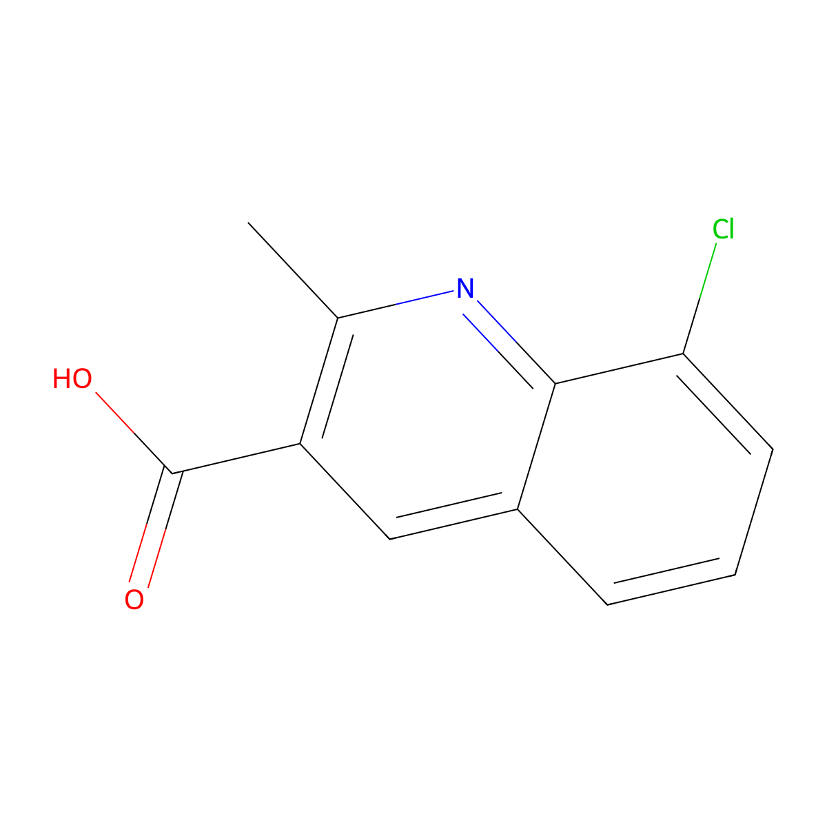 8-Chloro-2-methylquinoline-3-carboxylic acid molecular structure, CAS 1089898-90-7