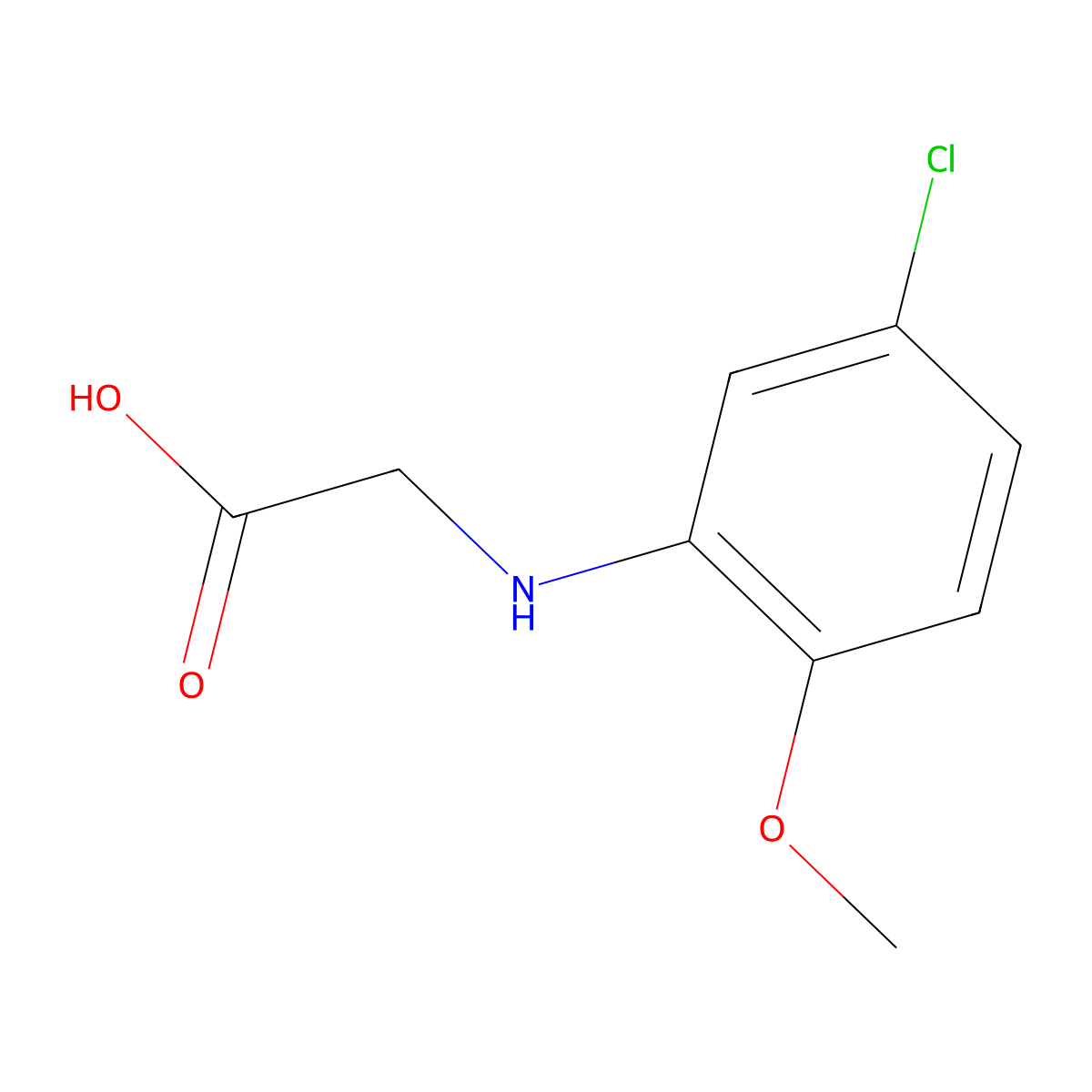2-[(5-Chloro-2-methoxyphenyl)amino]acetic acid molecular structure, CAS 108994-41-8