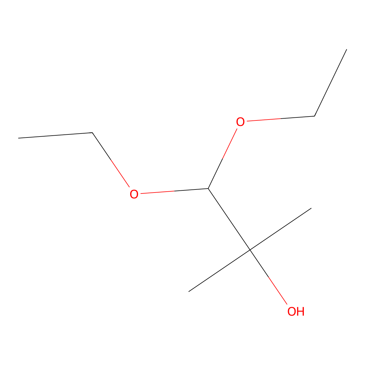1,1-Diethoxy-2-methylpropan-2-ol molecular structure, CAS 108994-55-4