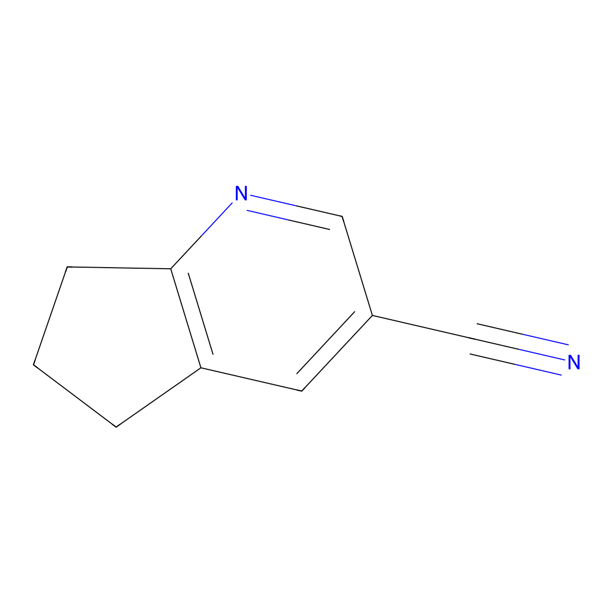 6,7-Dihydro-5H-cyclopenta[b]pyridine-3-carbonitrile molecular structure, CAS 108994-73-6