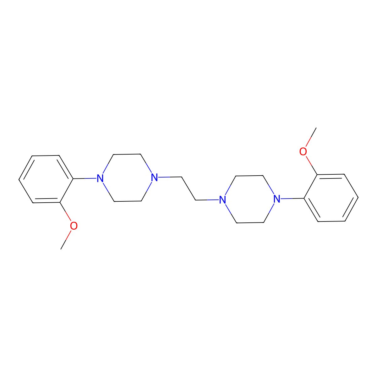1,2-Bis(4-(2-methoxyphenyl)piperazin-1-yl)ethane molecular structure, CAS 108997-11-1