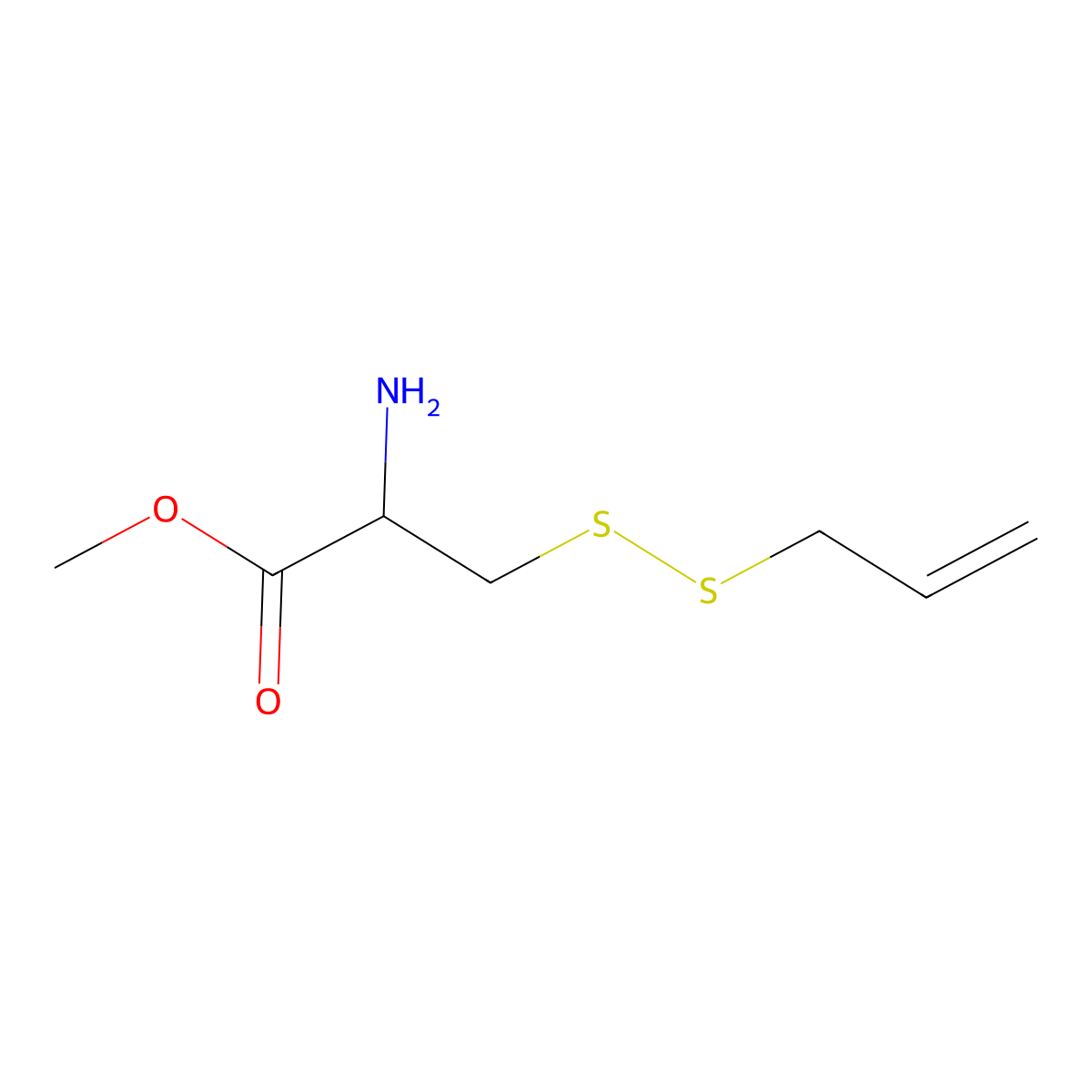 methyl (2R)-2-amino-3-(prop-2-en-1-yldisulfanyl)propanoate molecular structure, CAS 108997-60-0