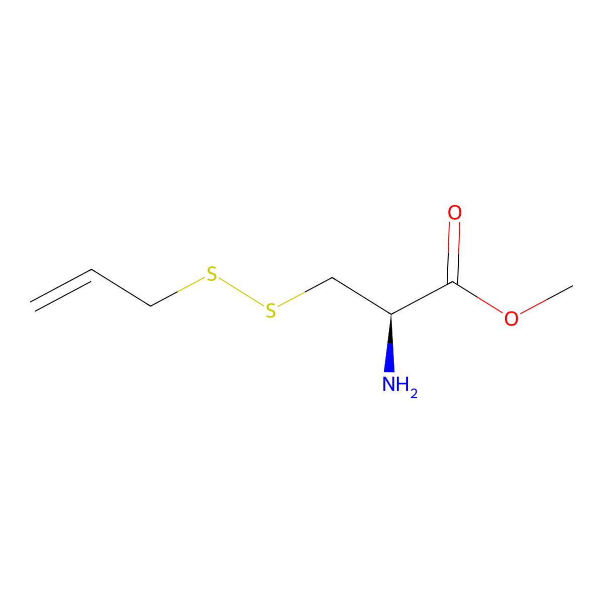 methyl (2R)-2-amino-3-(prop-2-en-1-yldisulfanyl)propanoate molecular structure, CAS 108997-60-0
