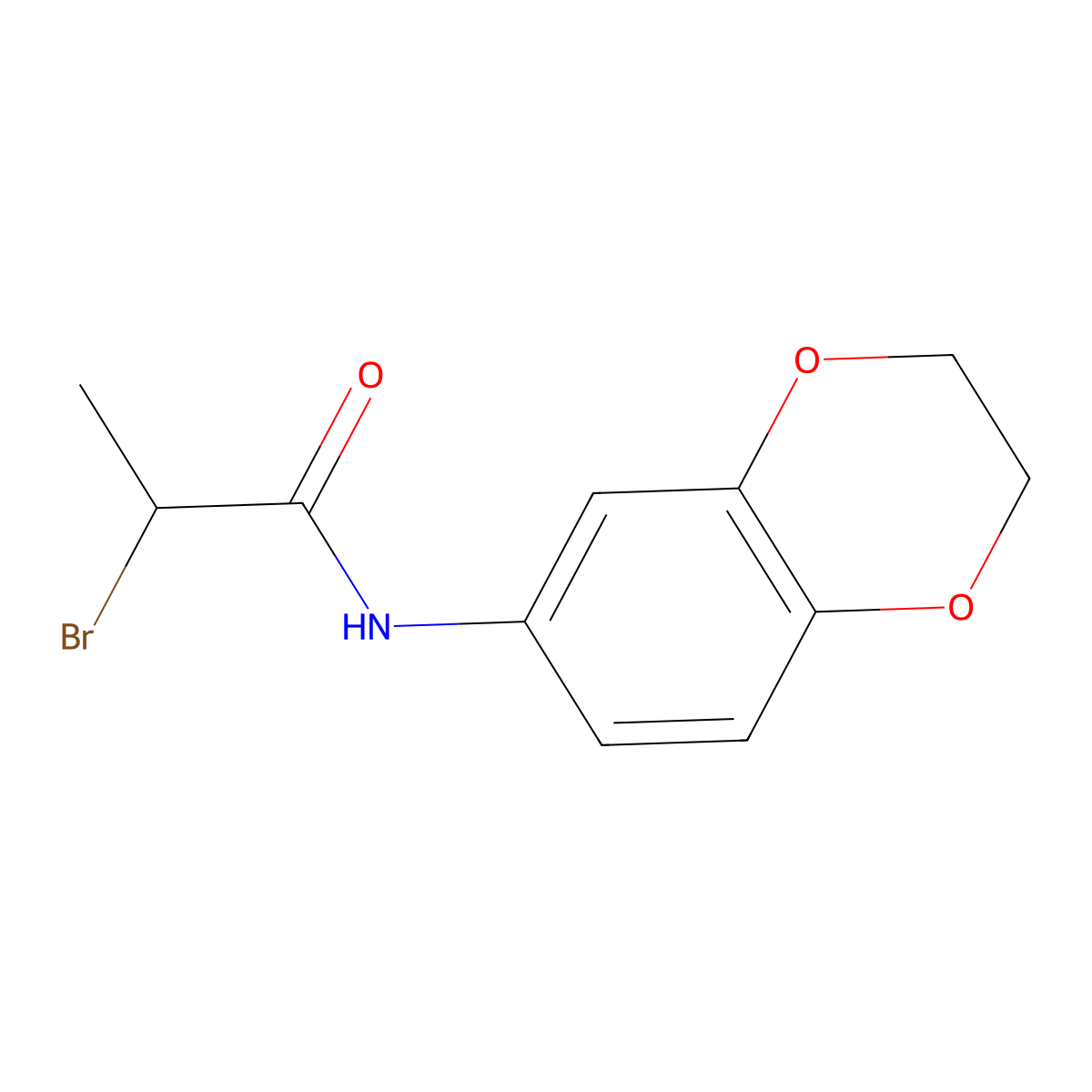 2-bromo-N-(2,3-dihydro-1,4-benzodioxin-6-yl)propanamide molecular structure, CAS 1089989-56-9