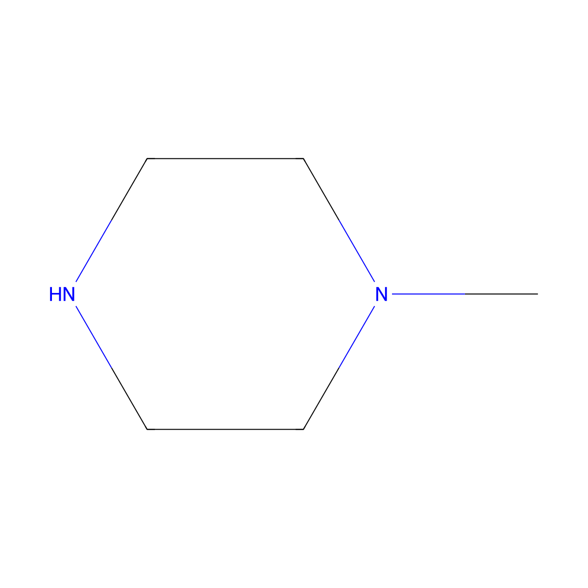 1-Methylpiperazine molecular structure, CAS 109-01-3