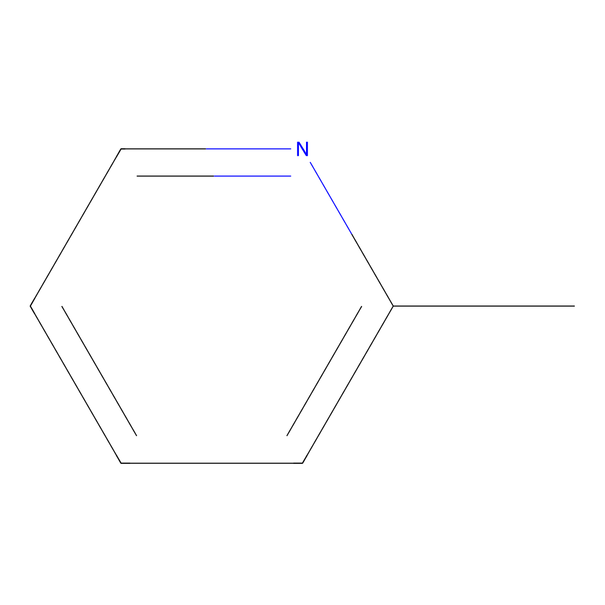 2-Methylpyridine molecular structure, CAS 109-06-8