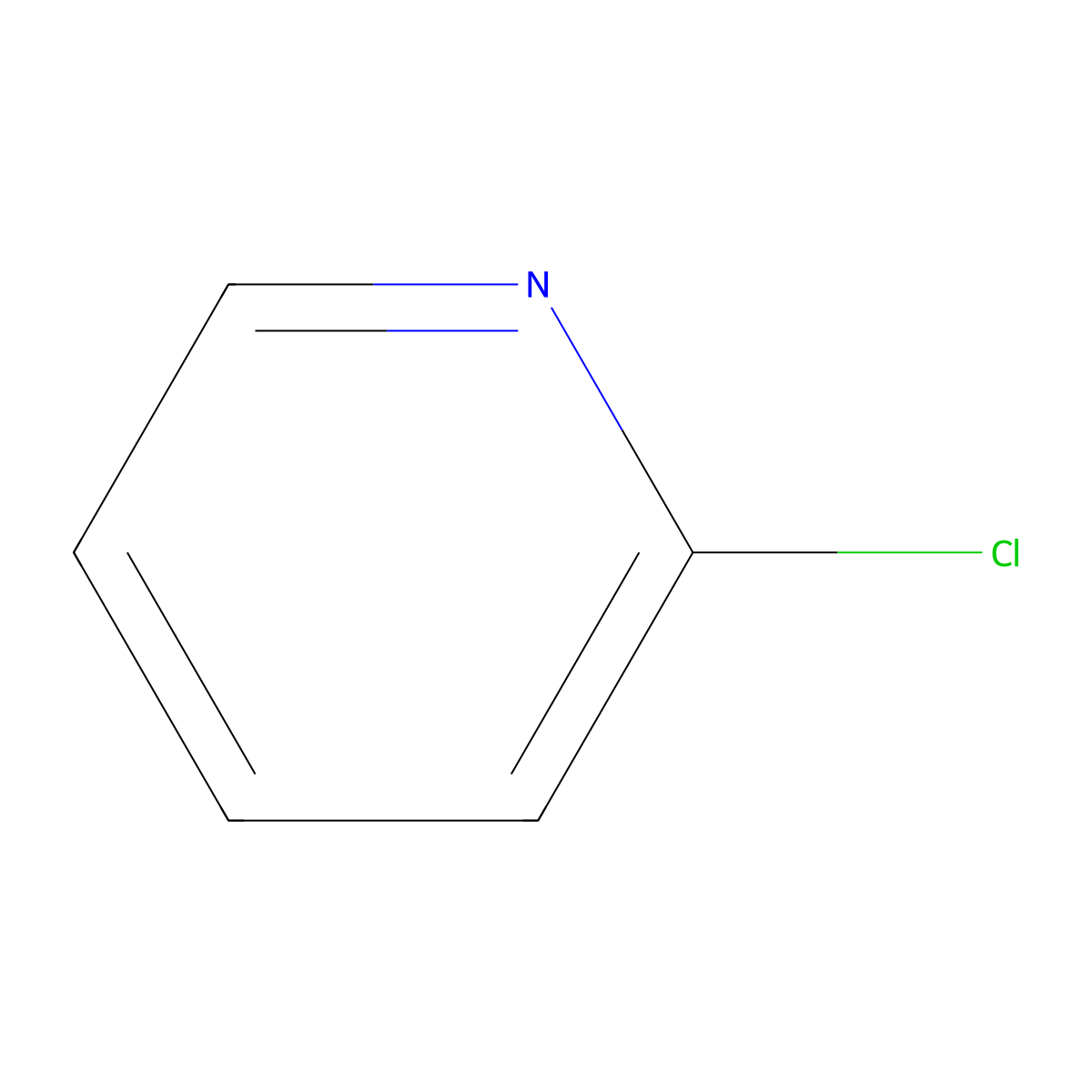 2-Chloropyridine molecular structure, CAS 109-09-1
