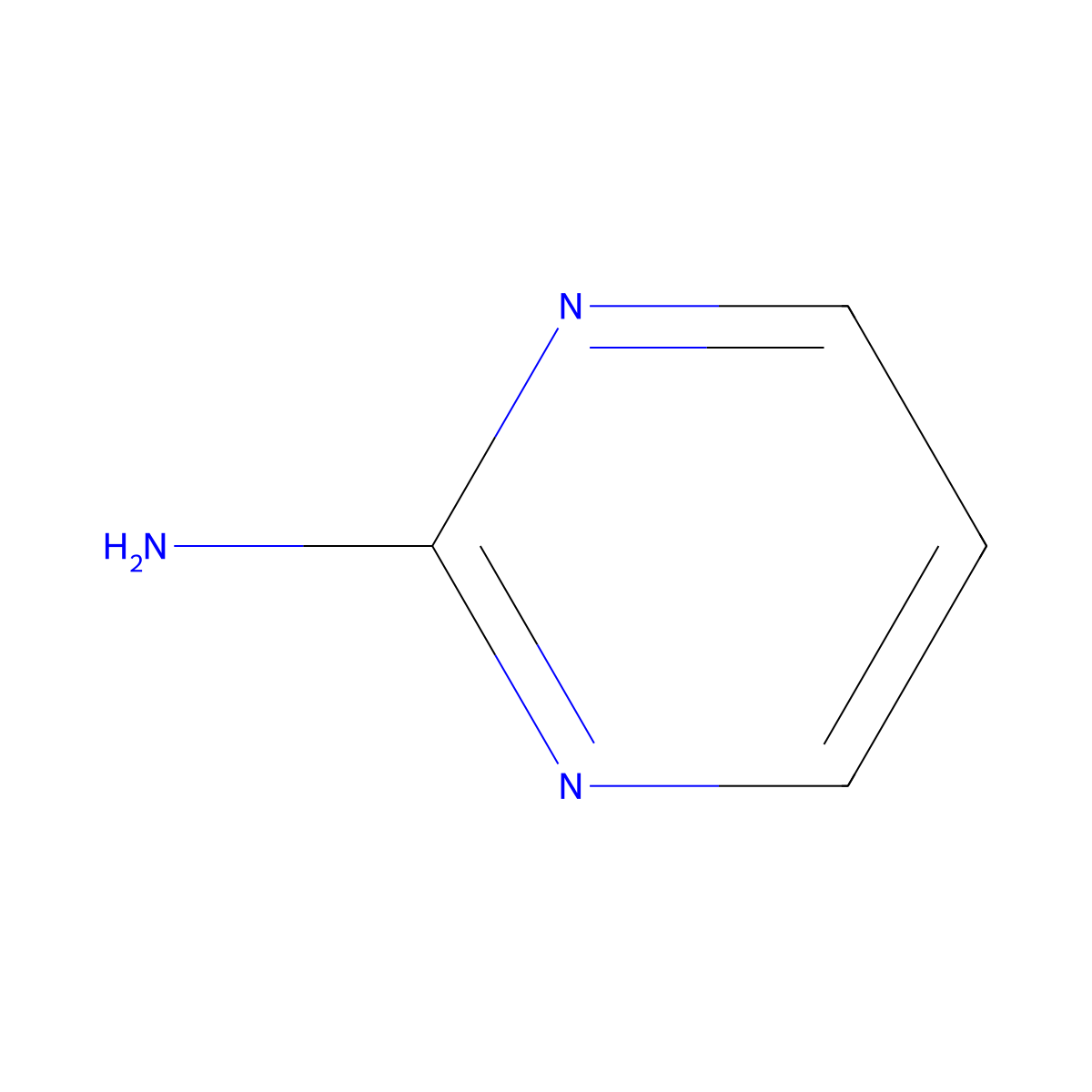 2-Aminopyrimidine molecular structure, CAS 109-12-6
