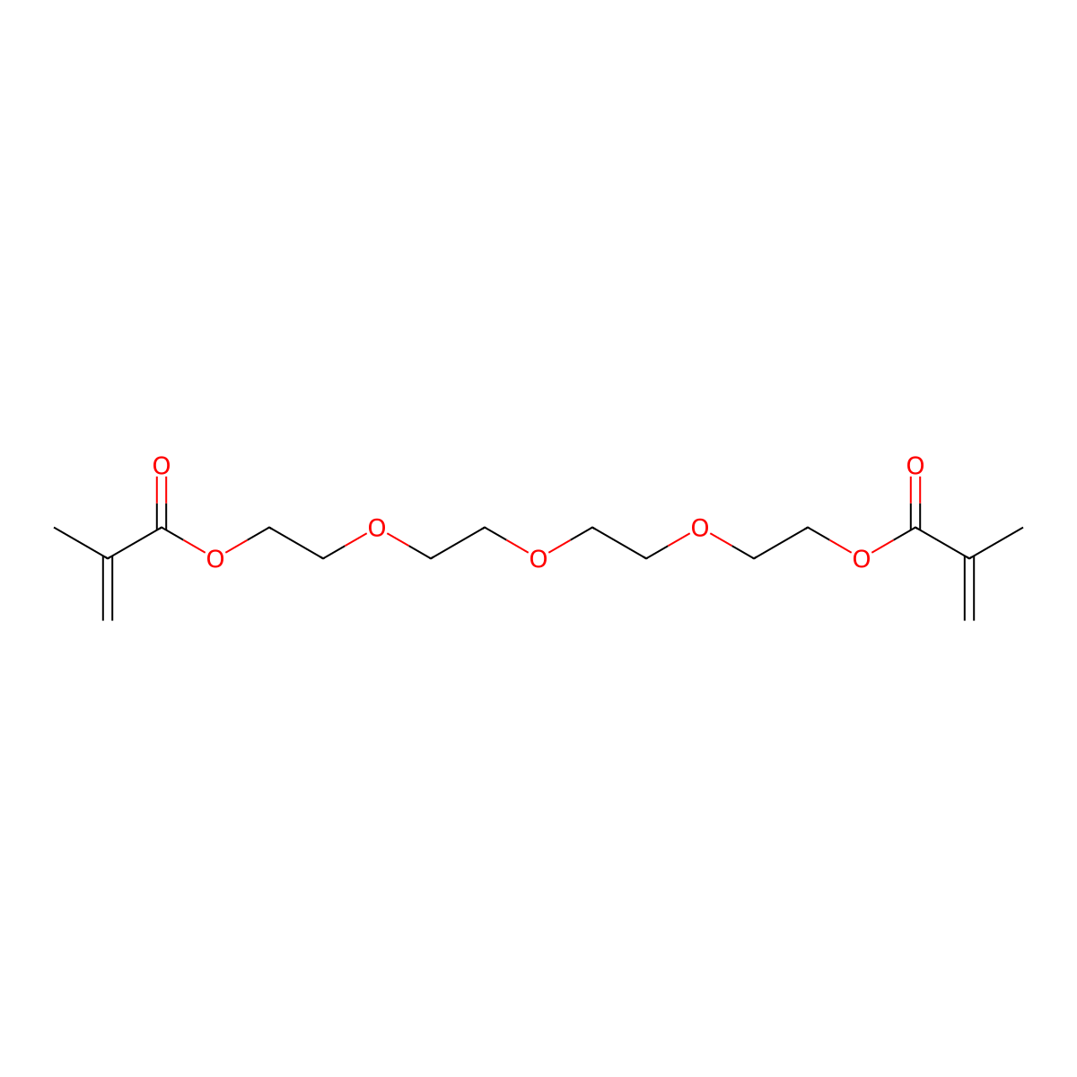 Tetraethylene glycol, dimethacrylate molecular structure, CAS 109-17-1
