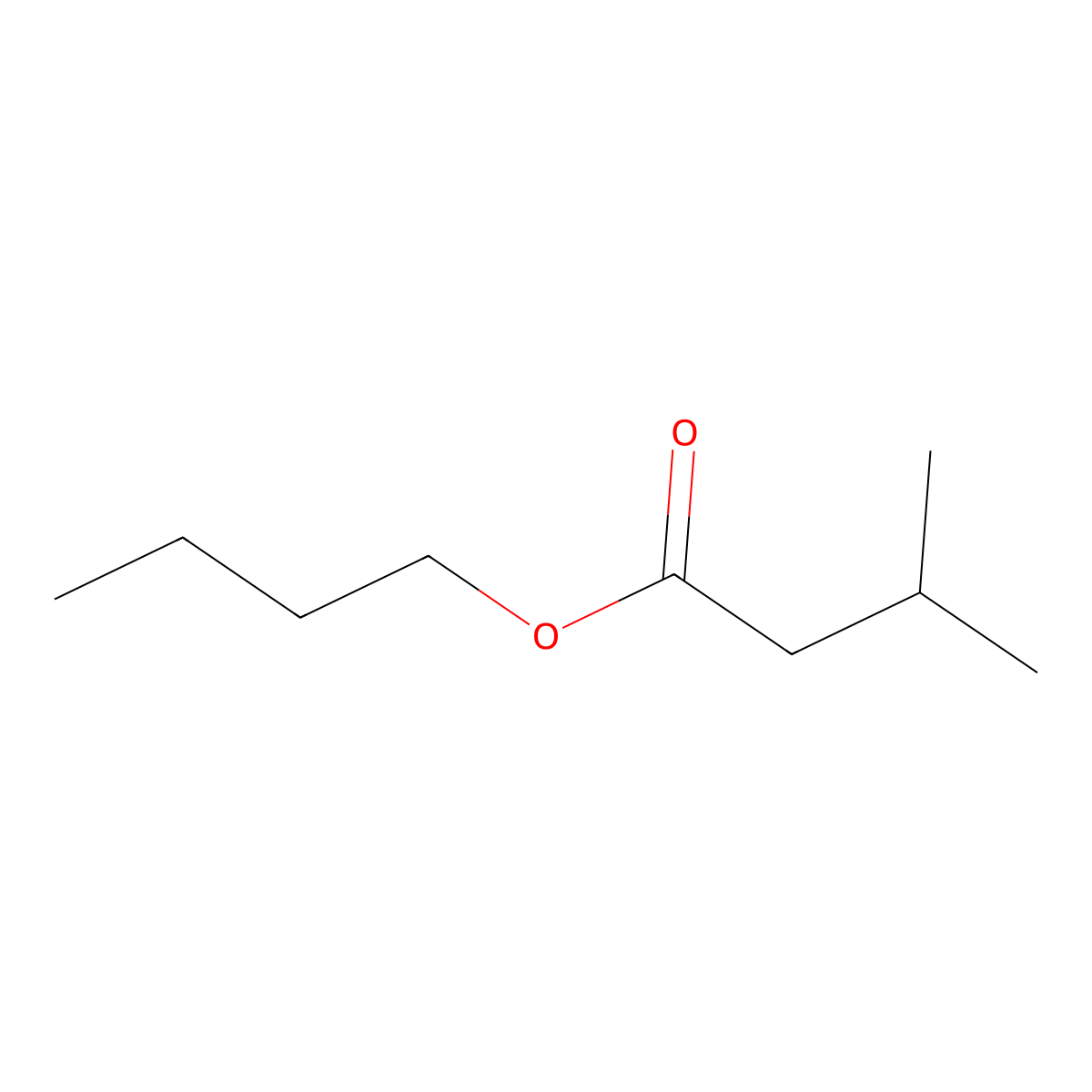 Butyl isovalerate molecular structure, CAS 109-19-3