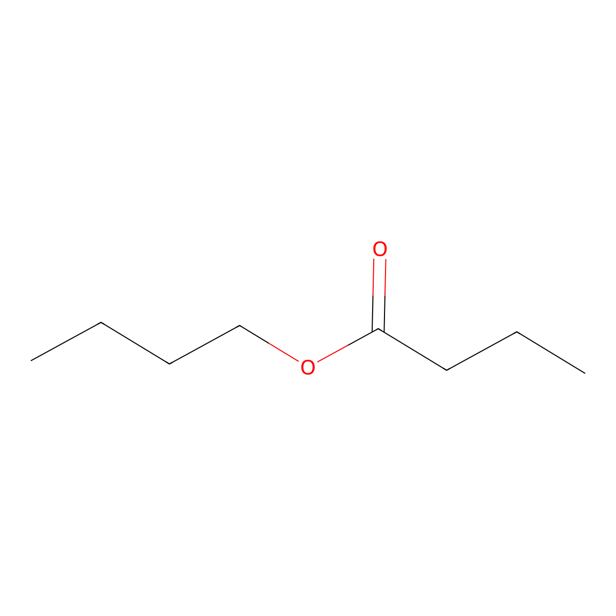 Butyl butyrate molecular structure, CAS 109-21-7