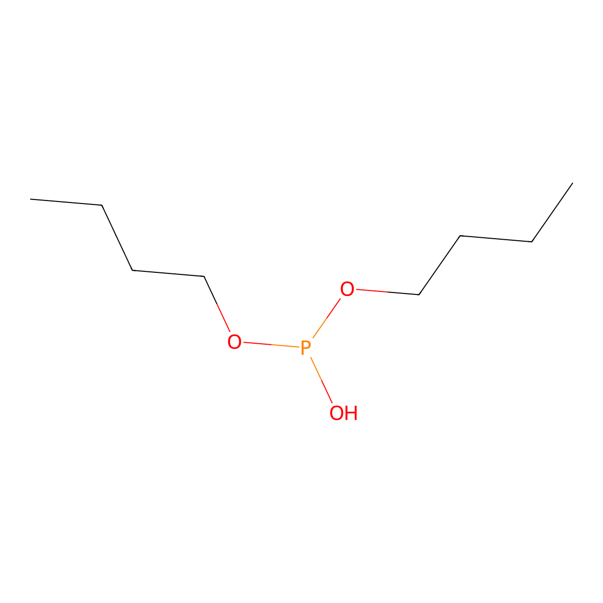 Phosphorus acid, dibutyl ester molecular structure, CAS 109-47-7