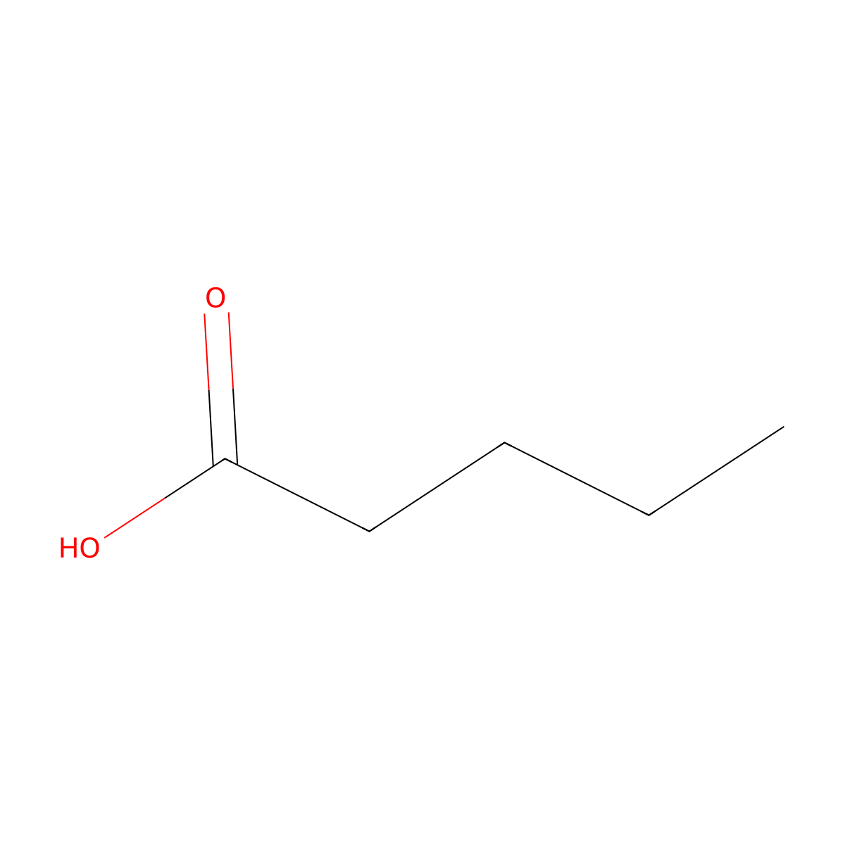 Pentanoic Acid molecular structure, CAS 109-52-4