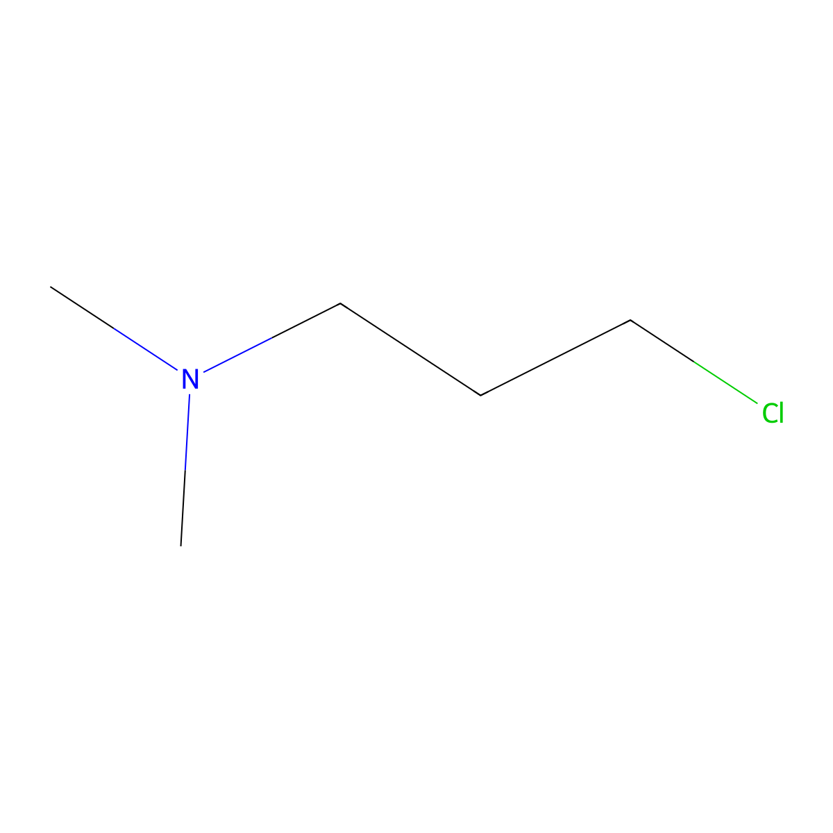 3-Chloro-N,N-dimethyl-1-propanamine molecular structure, CAS 109-54-6