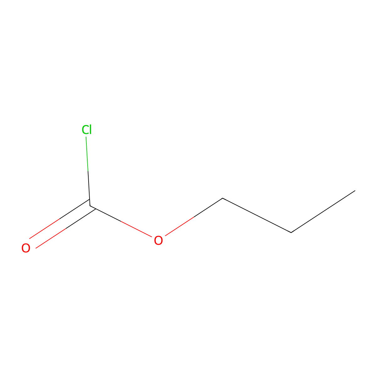 Propyl chloroformate molecular structure, CAS 109-61-5
