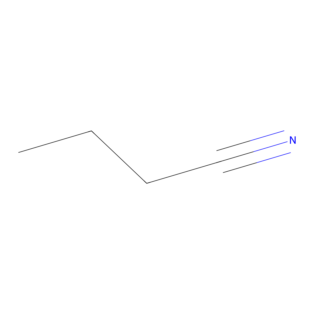 Butyronitrile molecular structure, CAS 109-74-0