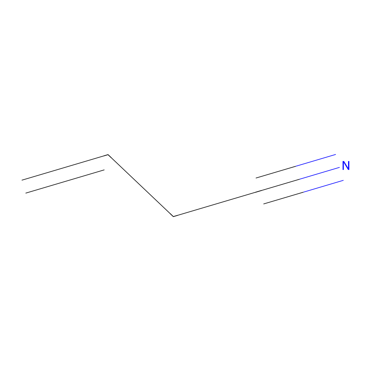 3-Butenenitrile molecular structure, CAS 109-75-1