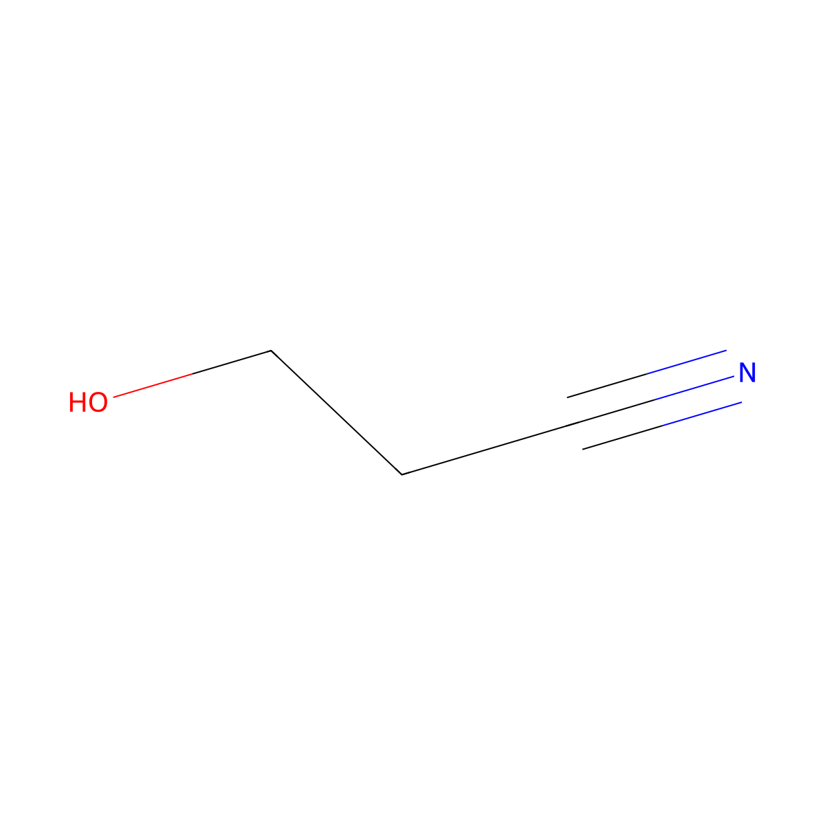 Hydracrylonitrile molecular structure, CAS 109-78-4