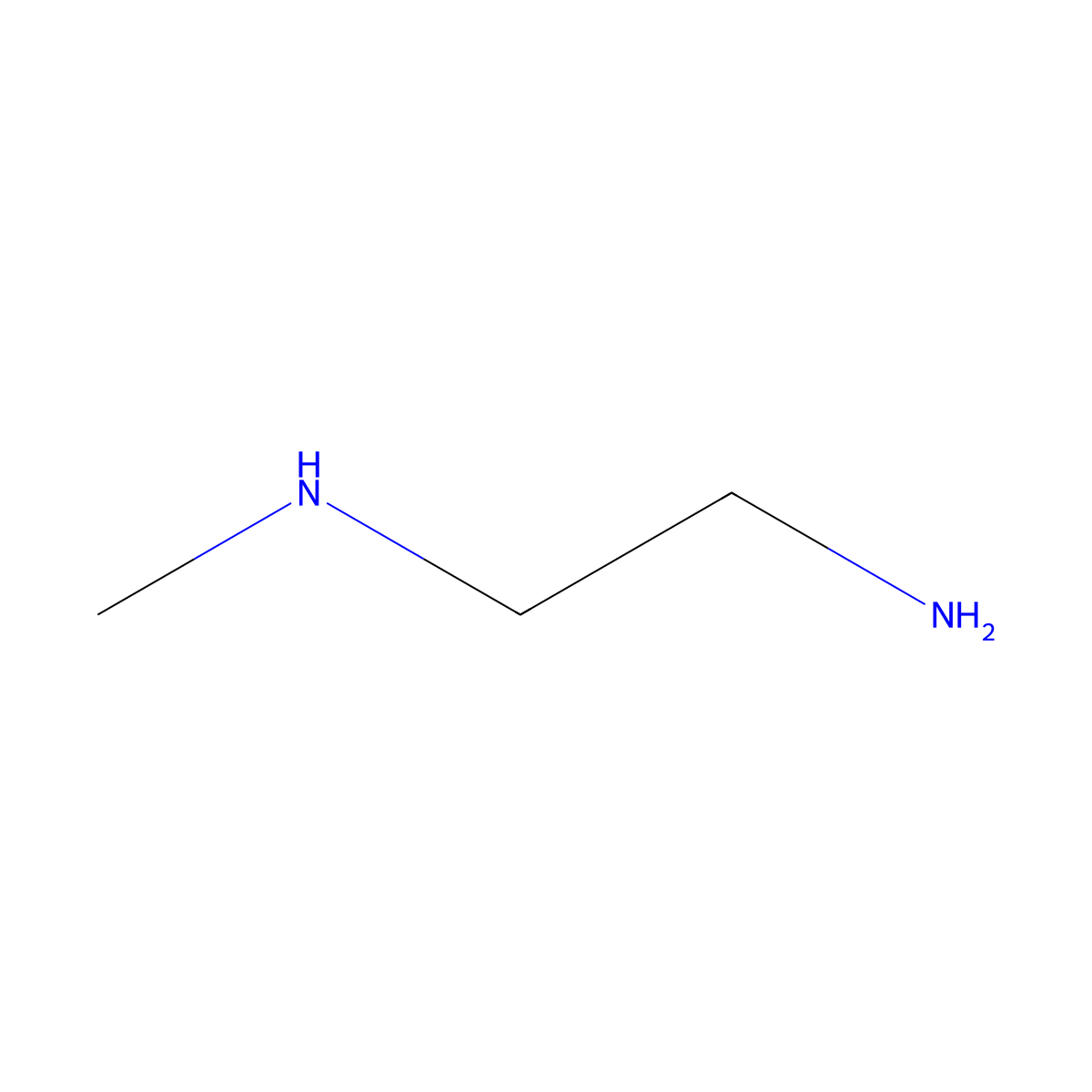 N-Methylethylenediamine molecular structure, CAS 109-81-9