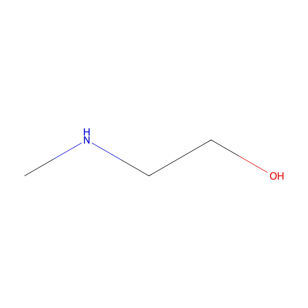 2-(Methylamino)ethanol molecular structure, CAS 109-83-1