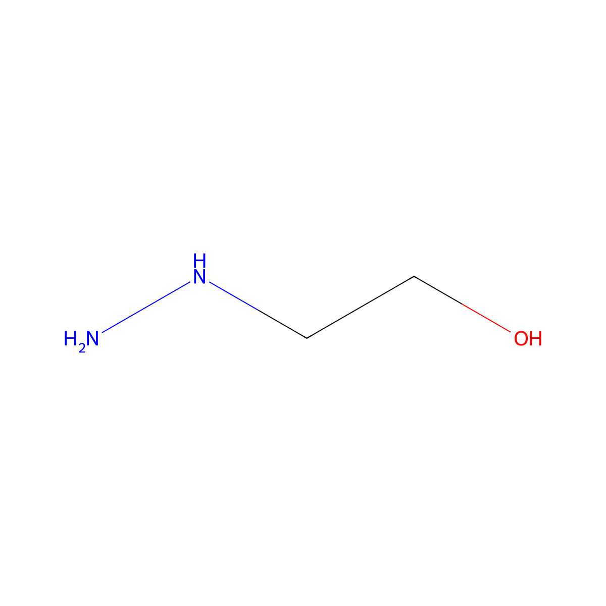 2-Hydrazinoethanol molecular structure, CAS 109-84-2