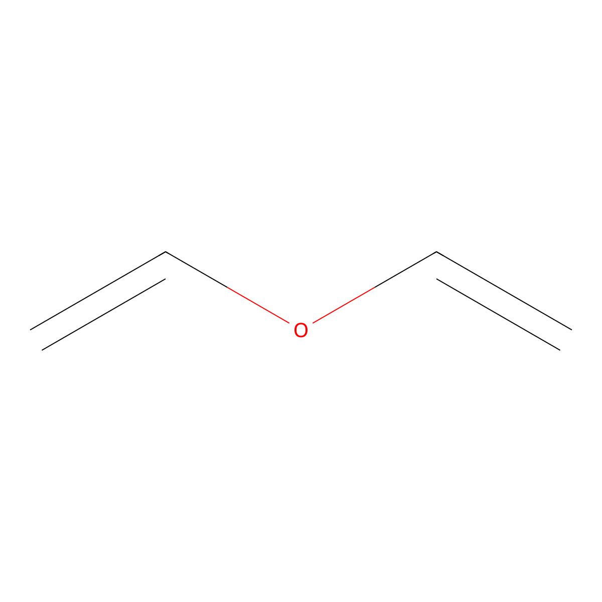 Vinyl ether molecular structure, CAS 109-93-3