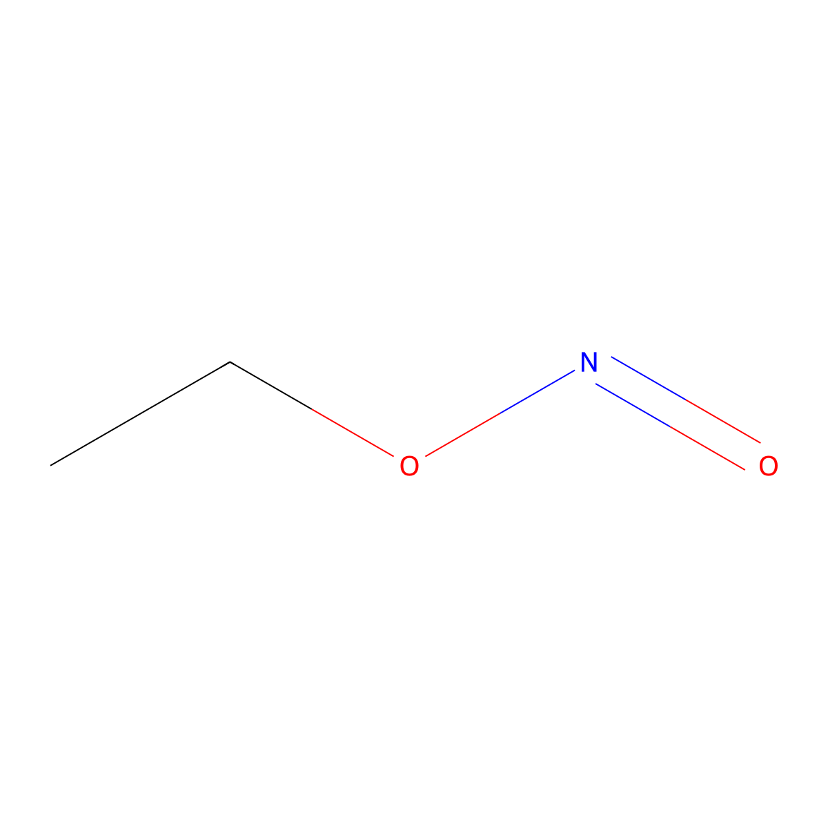 Ethyl Nitrite molecular structure, CAS 109-95-5