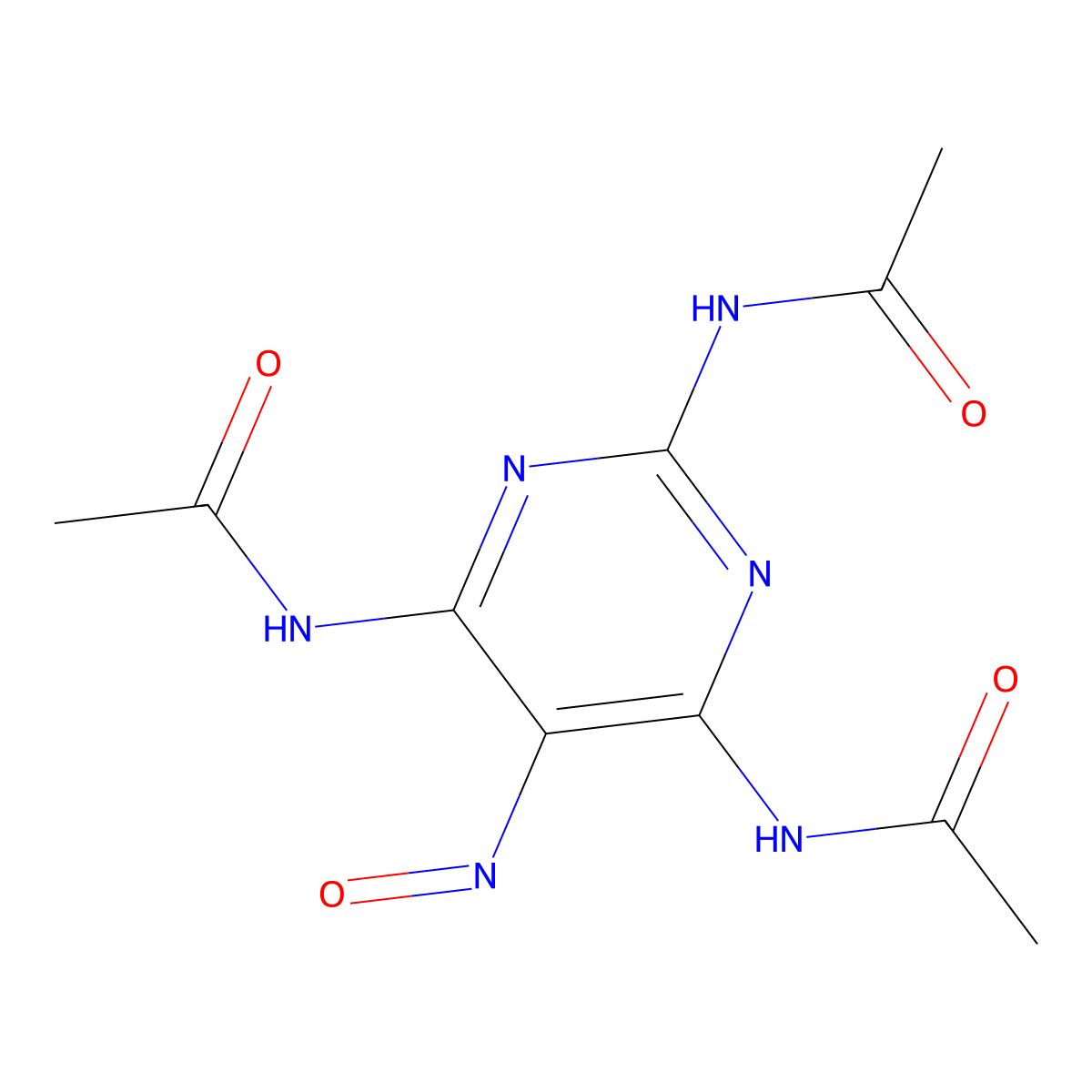 Acetamide, N,N',N''-(5-nitroso-2,4,6-pyrimidinetriyl)tris- molecular structure, CAS 1090-42-2