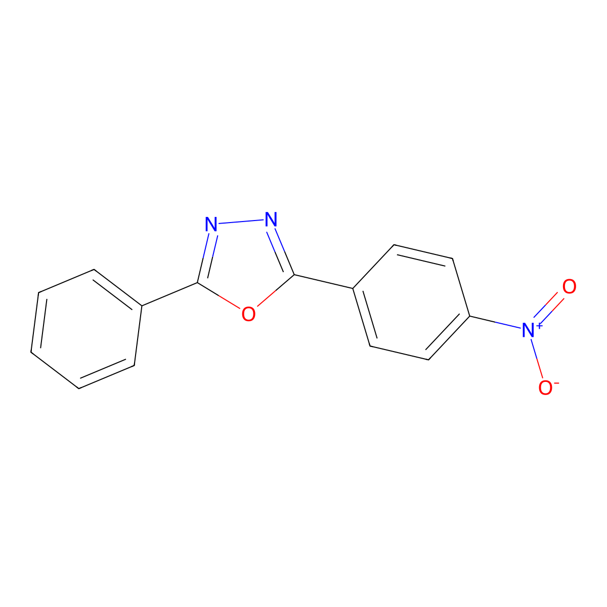 2-(4-Nitrophenyl)-5-phenyl-1,3,4-oxadiazole molecular structure, CAS 1090-82-0