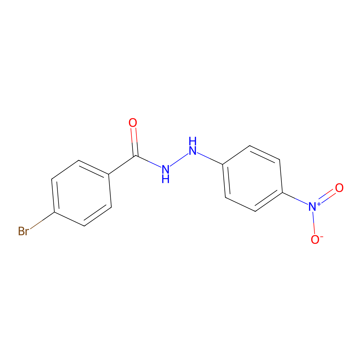 4-bromo-N'-(4-nitrophenyl)benzohydrazide molecular structure, CAS 1090-91-1