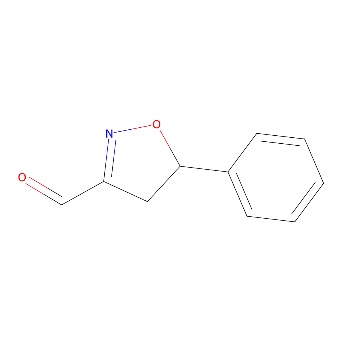 5-Phenyl-4,5-dihydro-1,2-oxazole-3-carbaldehyde molecular structure, CAS 109000-39-7