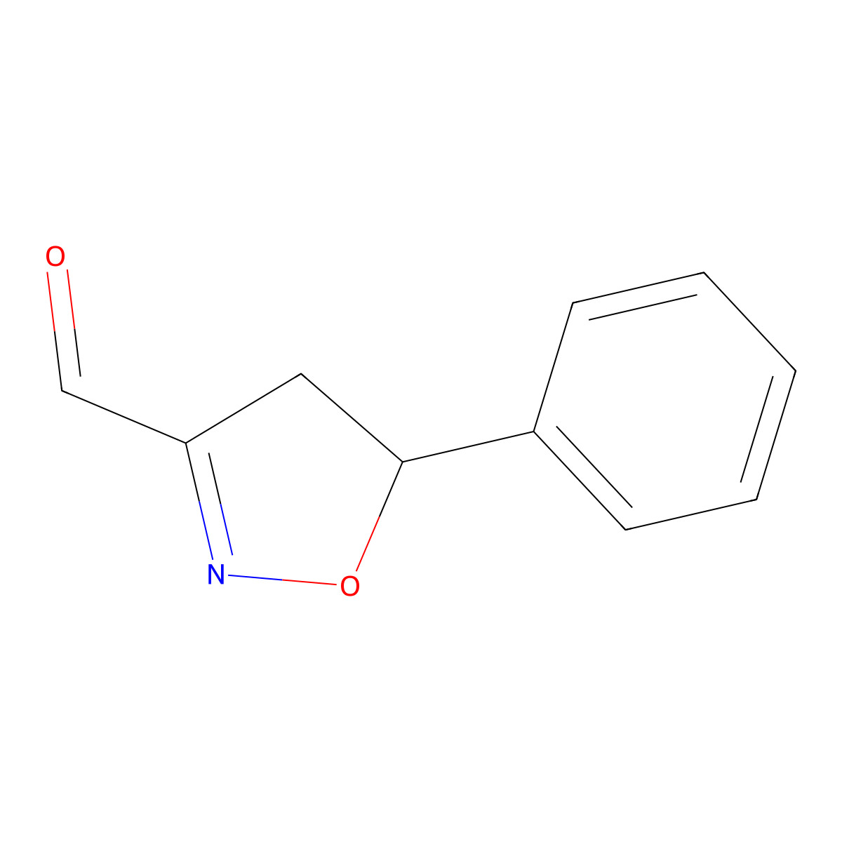 5-Phenyl-4,5-dihydro-1,2-oxazole-3-carbaldehyde molecular structure, CAS 109000-39-7