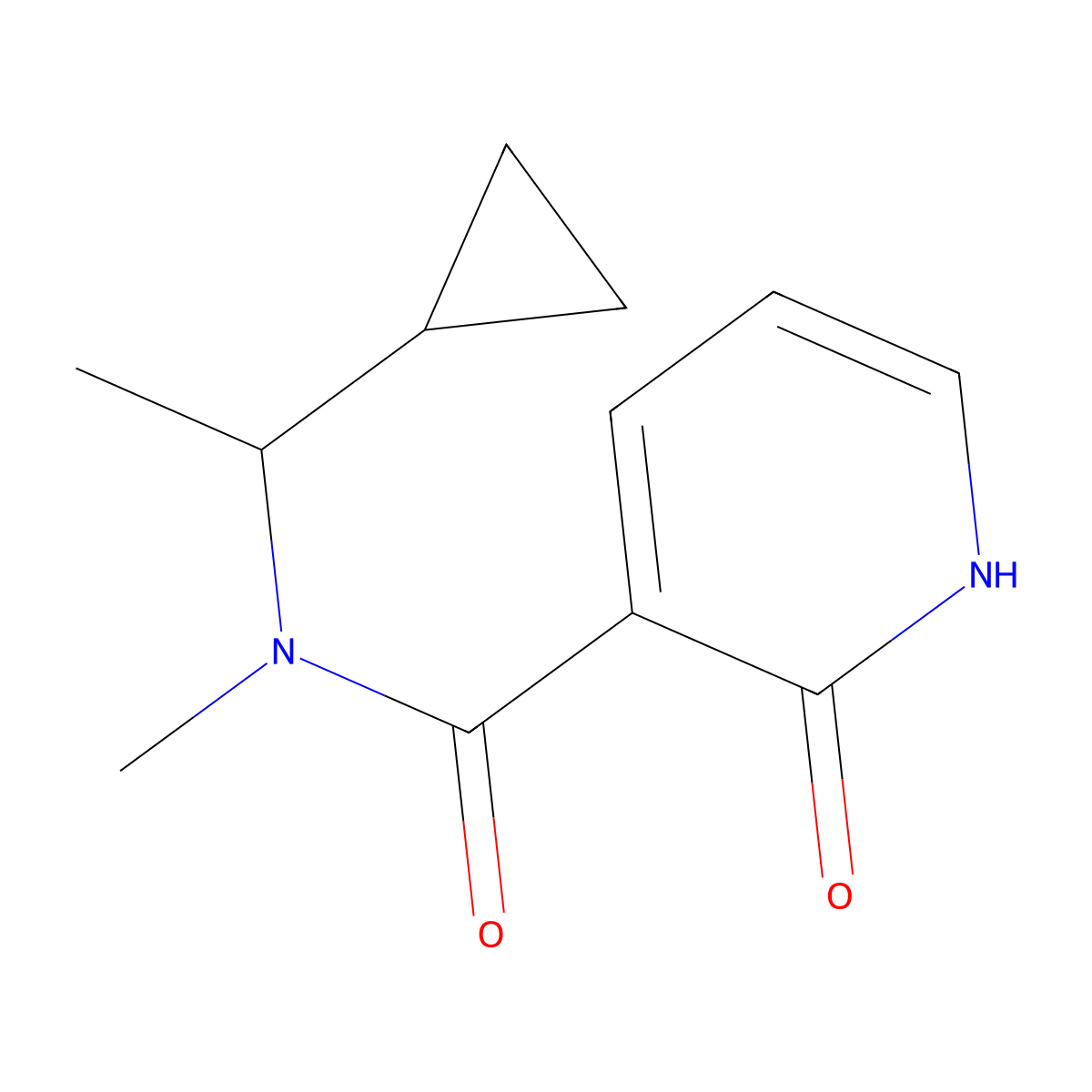 N-(1-cyclopropylethyl)-N-methyl-2-oxo-1,2-dihydropyridine-3-carboxamide molecular structure, CAS 1090002-20-2