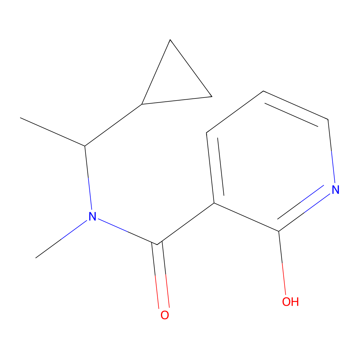 N-(1-cyclopropylethyl)-N-methyl-2-oxo-1,2-dihydropyridine-3-carboxamide molecular structure, CAS 1090002-20-2