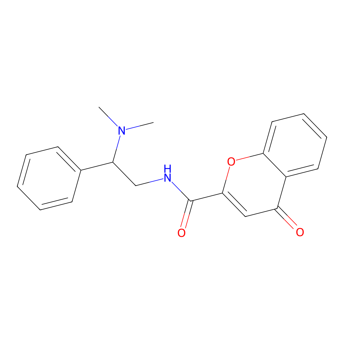 N-[2-(dimethylamino)-2-phenylethyl]-4-oxo-4H-chromene-2-carboxamide molecular structure, CAS 1090002-28-0