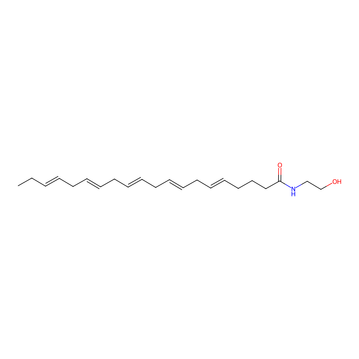 (5Z,8Z,11Z,14Z,17Z)-icosapentaenoylethanolamine molecular structure, CAS 109001-03-8