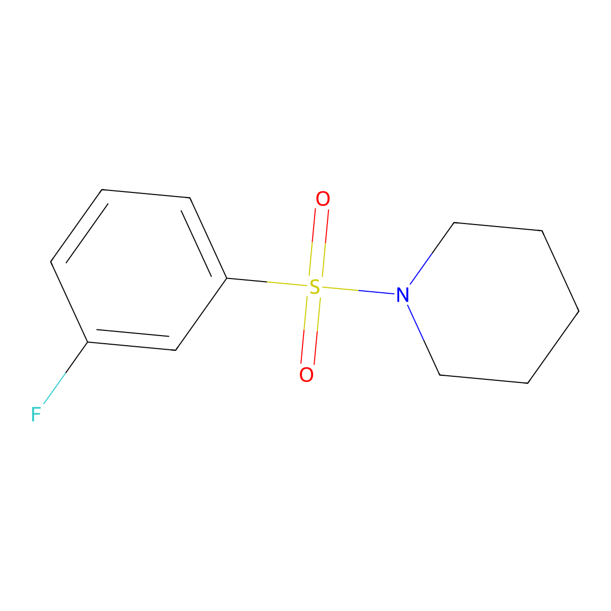 1-[(3-Fluorophenyl)sulfonyl]piperidine molecular structure, CAS 1090014-18-8