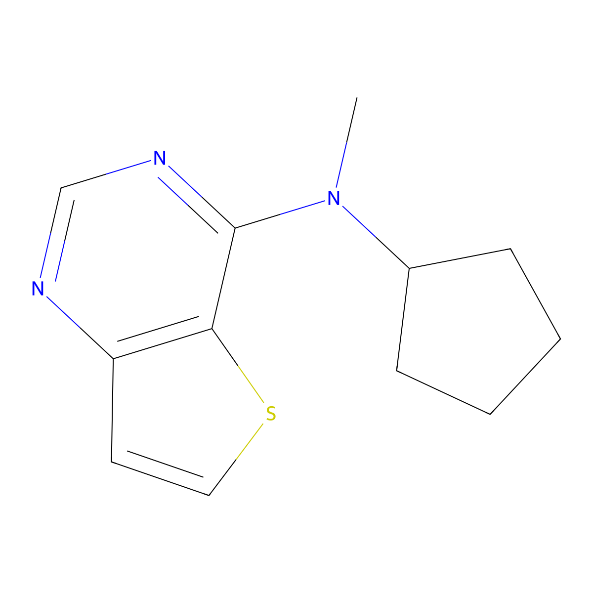 N-cyclopentyl-N-methylthieno[3,2-d]pyrimidin-4-amine molecular structure, CAS 1090023-33-8