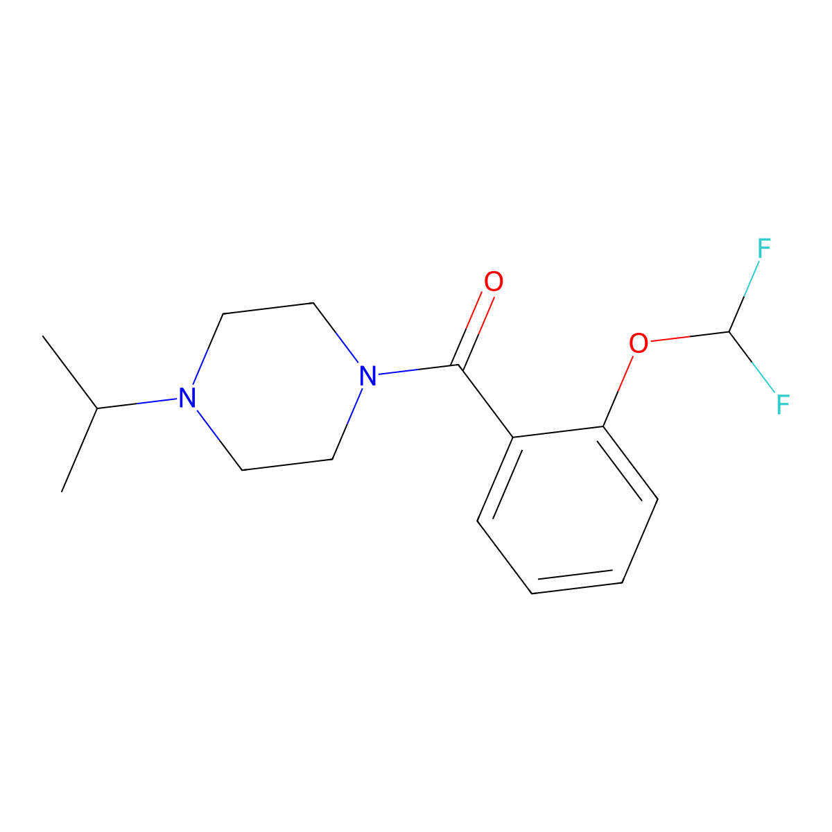 [2-(Difluoromethoxy)phenyl][4-(1-methylethyl)-1-piperazinyl]methanone molecular structure, CAS 1090039-23-8