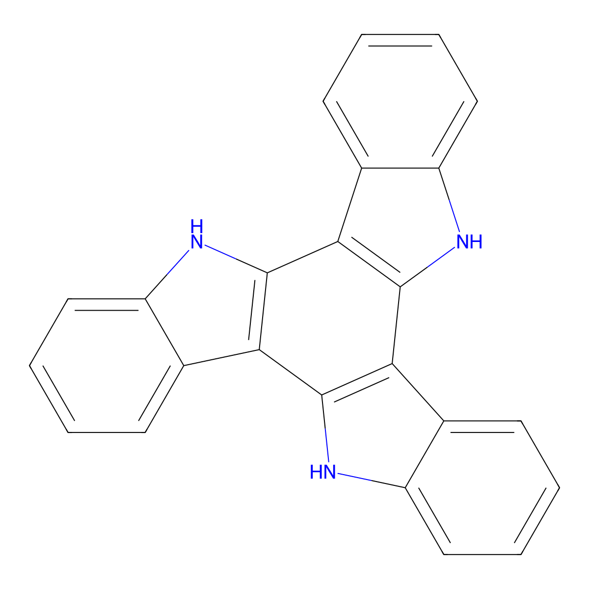 10,15-Dihydro-5H-diindolo(3,2-a:3',2'-c)carbazole molecular structure, CAS 109005-10-9