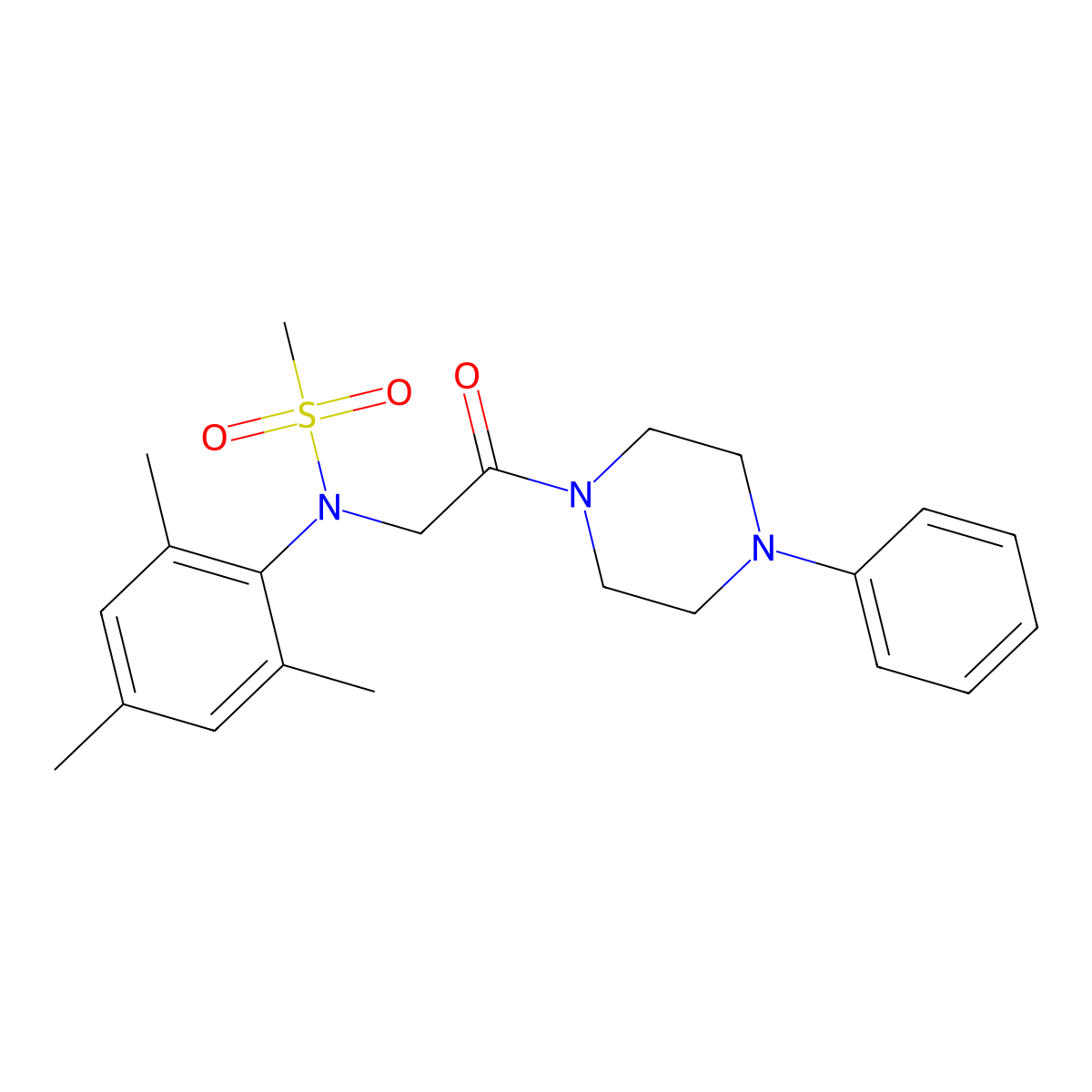 N-[2-oxo-2-(4-phenylpiperazin-1-yl)ethyl]-N-(2,4,6-trimethylphenyl)methanesulfonamide molecular structure, CAS 1090076-16-6