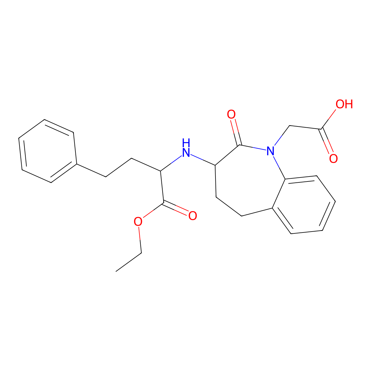 Benazepril molecular structure, CAS 109010-10-8
